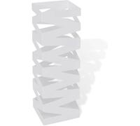 vidaXL Porte-parapluie carré à rangement Blanc Acier 48,5 cm