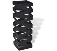 vidaXL Porte-parapluie carré Noir Acier 48,5 cm