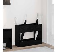VIDAXL Porte-parapluie en bois d'ingénierie Chêne noir 65 x 24 x 50 cm - rangement multifonction