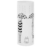 vidaXL Porte-parapluie pour femme Acier blanc avec bac d'égouttage amovible