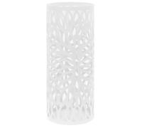 vidaXL Porte-parapluie Feuilles en acier blanc, égouttoir amovible