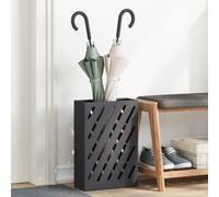 vidaXL Porte-Parapluie Noir 28 x 12 x 41 cm Acier, Porte-Parapluie stylé, étagère rectangulaire en Acier, Organisateur Moderne, Accessoire d'entrée Minimaliste