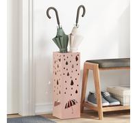 Vidaxl Porte-Parapluie Rose Métal Moyen Détails Décoratifs