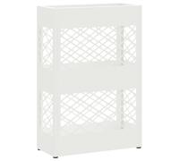 Vidaxl Porte-Parapluie Treillis Avec Stockage Blanc 28 X 12 X 41 Cm Acier