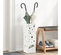 Vidaxl Porte-Parapluies Blanc Métal Standard Motif Porte-Parapluies