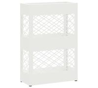 Vidaxl Porte-Parapluie Treillis Avec Stockage Blanc 28 X 12 X 41 Cm Acier