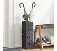 vidaXL Porte-parapluie Noir Métal Standard Motif Décoratif