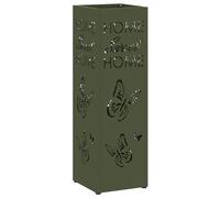 vidaXL Porte-parapluie Vert Olive Métal Standard Motif Porte-parapluie