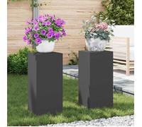 Supports de plantes d'extérieur vidaXL Pilier 2 pcs Noir 24x24x55 cm Acier