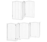 vidaXL Porte Pliante pour Chiens Blanc 12 Panneaux 600 cm peuplier, Portail pour Chien avec Porte, Portail pour Chien pour escalier, Portail pour Chiots