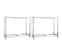 vidaXL Porte-pneus à 2 niveaux 2 pcs Argenté 110x40x110 cm Acier