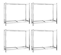 vidaXL Porte-pneus à 2 niveaux 4 pcs Argenté 110x40x110 cm Acier