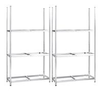 vidaXL Porte-pneus à 3 niveaux 2 pcs Argenté 110x40x200 cm Acier