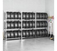 vidaXL Porte-pneus à 3 niveaux 3 pcs Argenté 110x40x200 cm Acier