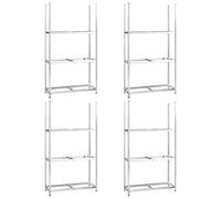 vidaXL Porte-pneus à 3 niveaux 4 pcs Argenté 110x40x200 cm Acier