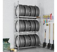 vidaXL Porte-pneus à 3 niveaux Argenté 110x40x200 cm Acier
