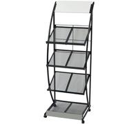 vidaXL Porte-revue 47 x 40 x 134 cm Noir et blanc A4