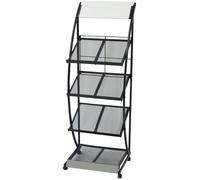 vidaXL Porte-revue 47 x 40 x 134 cm Noir et blanc A4 30099