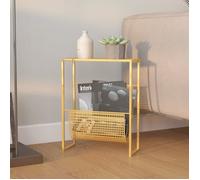 vidaXL Porte-revue Doré 35 x 15 x 45 cm Acier