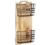 vidaXL Porte-revue mural 33x10x67 cm Bois de manguier solide brut