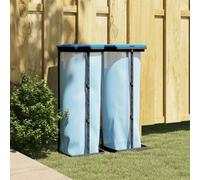Porte-sacs poubelles 2 pcs noir et bleu 60 L PP support de sac vidaXL