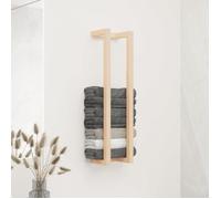 vidaXL Porte-serviette mural - Organisateur salle de bain en pin massif 23x18x90 cm
