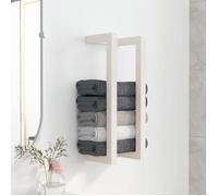 vidaXL Porte-serviette Blanc 23x18x60 cm Bois de pin massif