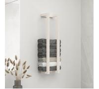 vidaXL Porte-serviettes mural en pin massif blanc 23x18x90 cm