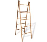 vidaXL Porte-Serviette échelle Double avec 5 barreaux Bambou 50 x 160 cm