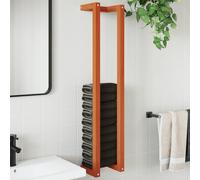 Porte serviette marron cire 23x18x110 cm bois de pin massif