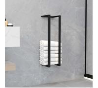 vidaXL Porte-serviette en fer noir 12,5 x 12,5 x 60 cm