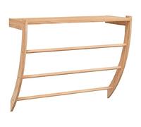 vidaXL Porte-Serviette, Support de Serviettes avec Étagère et 3 Barres, Organisateur de Serviettes Salle de Bain Toilette, Marron Bois Massif de Noyer