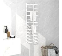 vidaXL Porte-serviette Support Mural Support de Stockage de Salle de Bain Cintre à Serviettes Maison Intérieur Blanc 24x12x96 cm Acier Blanc G