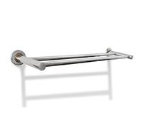 vidaXL Porte Serviettes Double Barre Fixe 2 Tubes Support Salle de Bains
