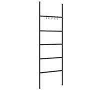 vidaXL Échelle Porte-Serviettes à 5 Niveaux Noir 58x175 cm Fer, échelle à Serviettes Murale, échelle à Serviettes, Support de Rangement de Salle de Bain
