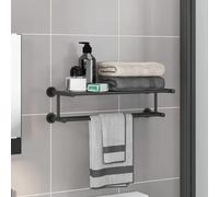 vidaXL Porte-serviettes Noir 61 x 23 x 17 cm Acier inoxydable