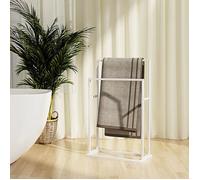 vidaXL Porte-serviettes sur pied 343088 Blanc 48x24x78,5 cm Fer