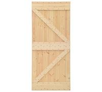 vidaXL Porte Système de Porte Suspendue Porte d'Entrée Porte Coulissante Salle de Bain Maison Intérieur 100x210 cm Bois de Pin Massif
