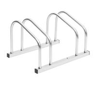 vidaXL Porte-vélos pour 2 Vélos, Support de Bicyclettes avec Rangement, Râtelier de Vélo au Sol Garage Jardin Terrasse, 154417