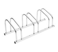 vidaXL Porte-vélos pour 3 Vélos, Support de Bicyclettes avec Rangement, Râtelier de Vélo au Sol Garage Jardin Terrasse, Acier Galvanisé