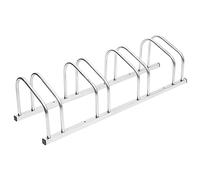 vidaXL Porte-vélos pour 4 Vélos, Support de Bicyclettes avec Rangement, Râtelier de Vélo au Sol Garage Jardin Terrasse, Acier Galvanisé