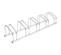 vidaXL Porte-vélos pour 5 Vélos, Support de Bicyclettes avec Rangement, Râtelier de Vélo au Sol Garage Jardin Terrasse, Acier Galvanisé