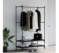 Vidaxl Porte-Vêtements Avec Étagères Noir Bois D'ingénierie Marron
