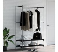 Vidaxl Porte-Vêtements Avec Étagères Noir Bois D'ingénierie Marron