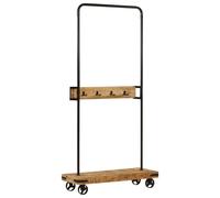 vidaXL Porte-vêtements et roues 90x35x190 cm bois de manguier et fer