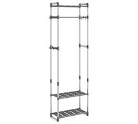 vidaXL Portemanteau 3 étages argenté 59x29x192 cm aluminium