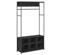 vidaXL Portemanteau avec Banc à Chaussures Chêne Noir