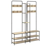 vidaXL Portemanteau avec Banc à Chaussures Chêne Sonoma, Porte-Manteau Rustique Industriel pour Chambre, Salon, Couloir, Rangement Pratique, entrée