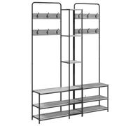 vidaXL Portemanteau avec Banc à Chaussures Sonoma Gris, Porte-Manteau Rustique Industriel pour Chambre, Salon, Couloir, Rangement Pratique, entrée