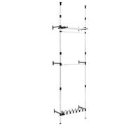 vidaXL Portemanteau télescopique avec tringles et étagère Aluminium